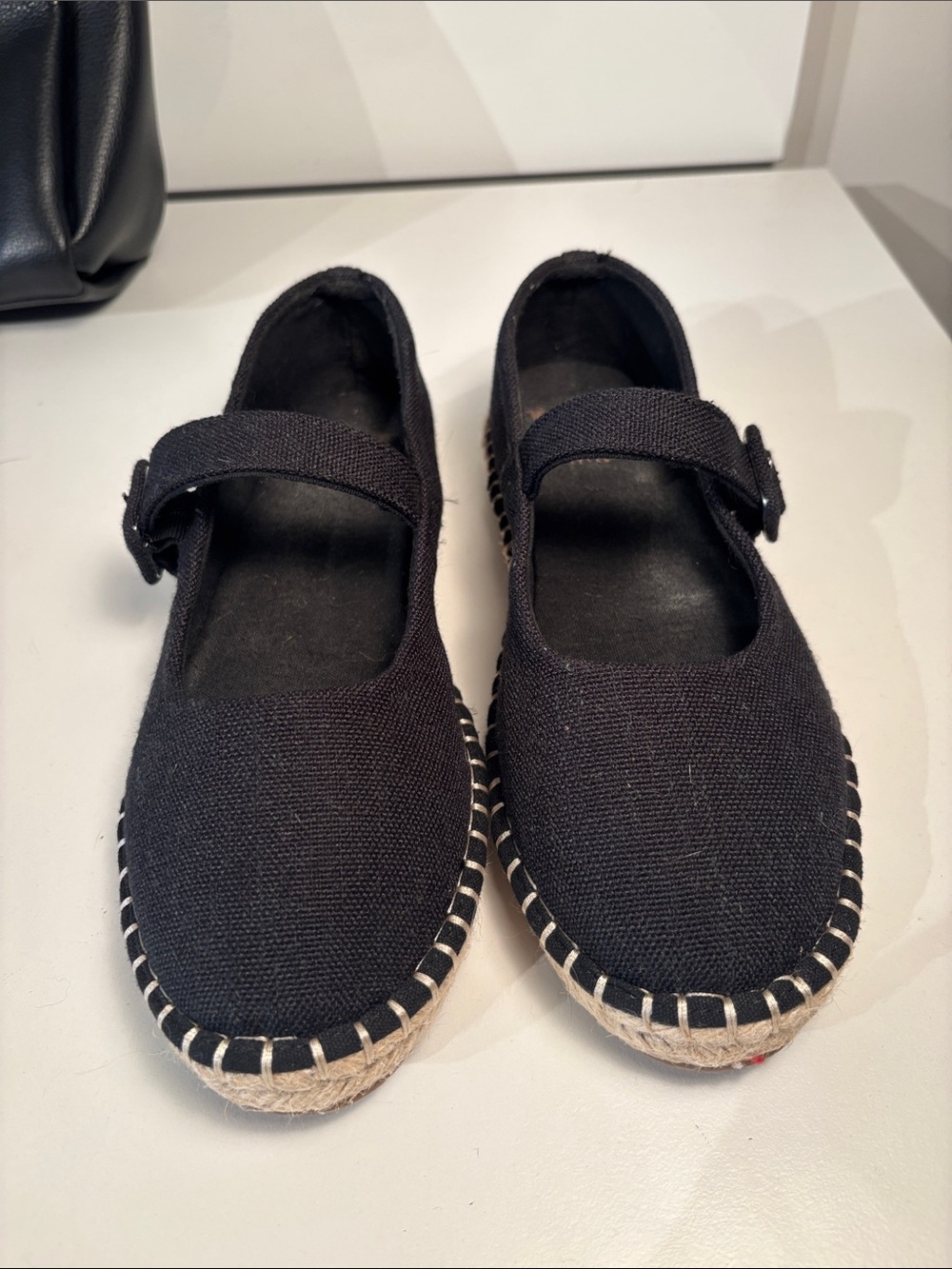 Haute Hippie Black Mary Jane Espadrille Flats